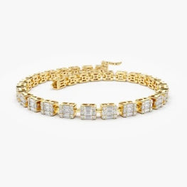 Baguette Cut Elegant Yellow Plated Bridal Bracelet