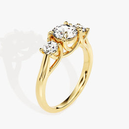 Trio Round Delicate Prong Ring