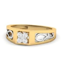 Two Tone Men's Diamond Ring