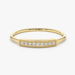 Round Cut Pave Dainty Ring