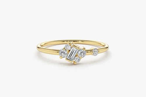 Baguette Cut Dainty Ring