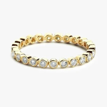 Round Cut Bezel Set Ring