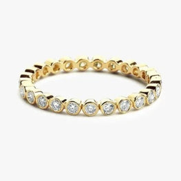 Round Cut Bezel Set Ring