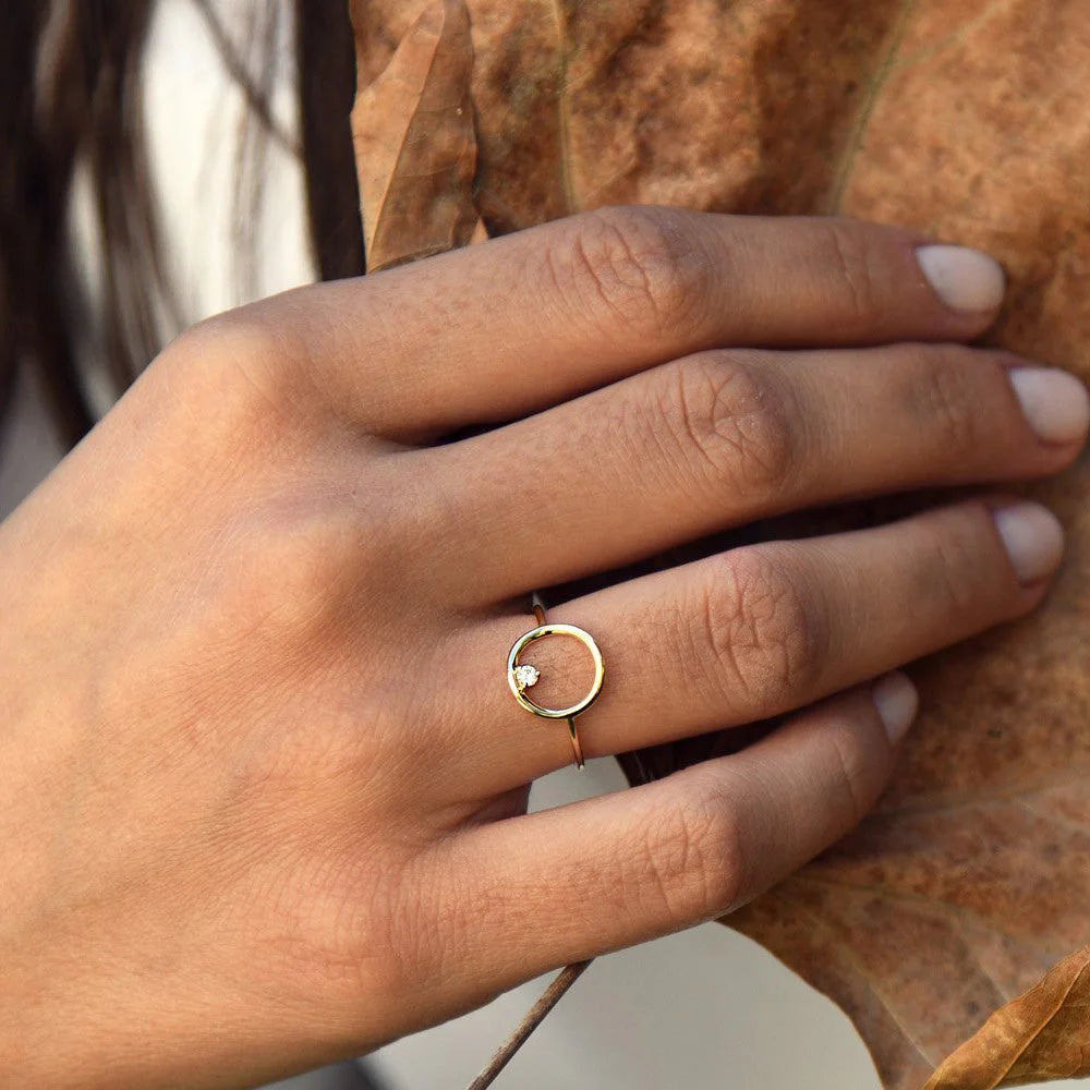 Dainty Circle Promisary Ring