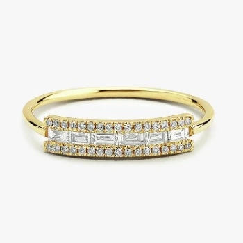 Horizontal Baguette Diamond Ring