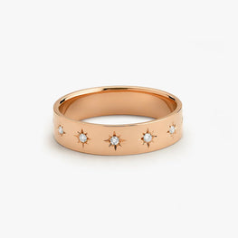 Round Cut Dainty Wedding Band