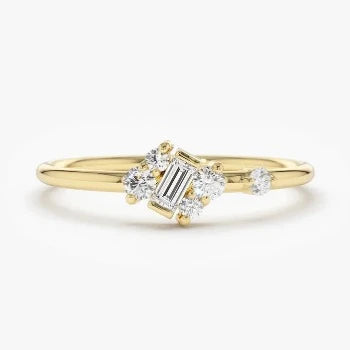 Baguette Cut Dainty Ring