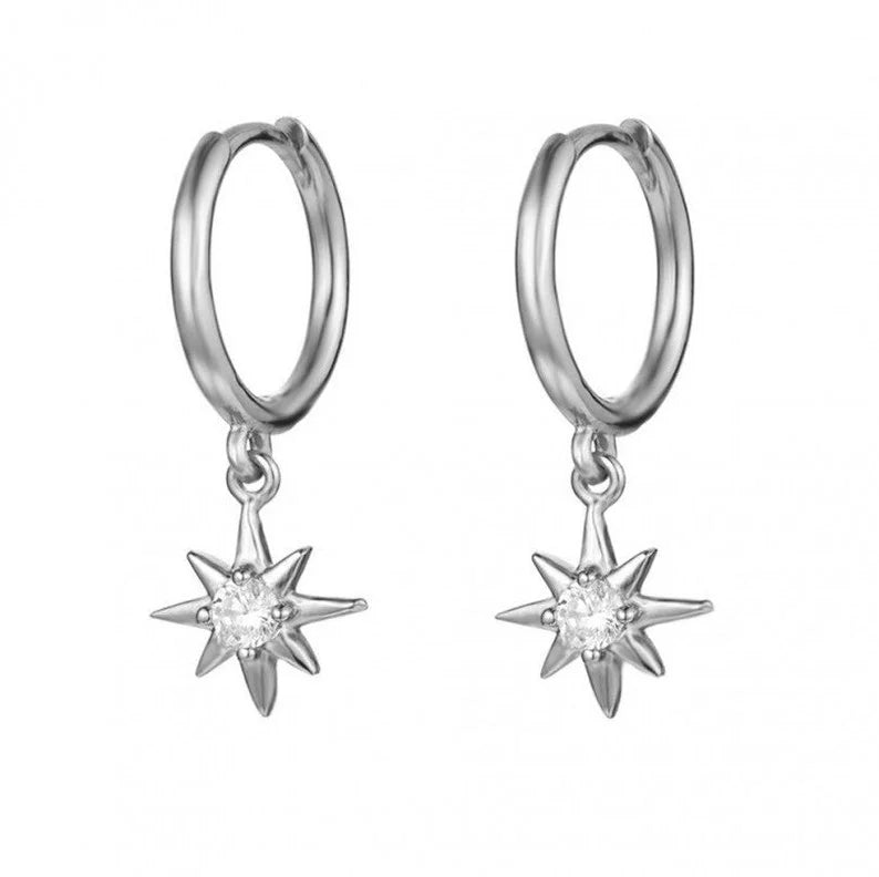 Classic Star Charm Sterling Silver Earrings