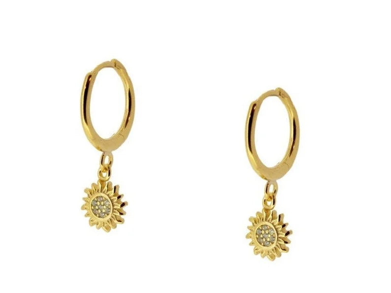 Sun Shape Gorgeous Huggie Earrings