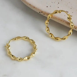 Spiral Ribbon Hoop Earring