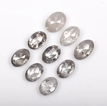 Oval Shape Natural Salt & Pepper Diamond