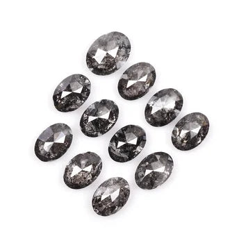 Oval Shape Salt & Pepper Natural Loose Diamond