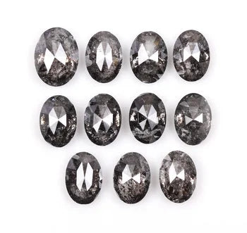 Oval Shape Salt & Pepper Natural Loose Diamond