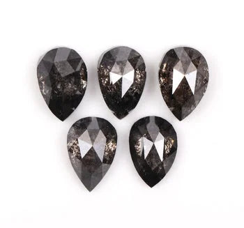 Pear Shape Salt & Pepper Natural Diamond