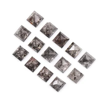 Square Shape Salt & Pepper Natural Diamond