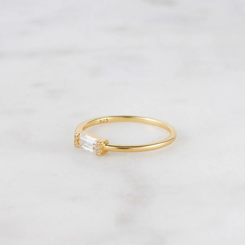 Baguette Cut Dainty Ring