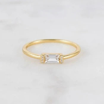 Baguette Cut Dainty Ring