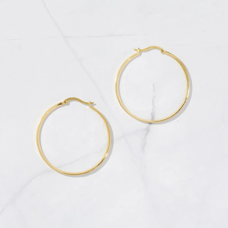 Delicate Silver Hoops Earrings