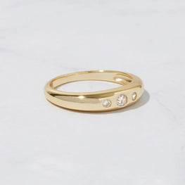 Round Cut Dome Dainty Ring