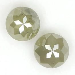 Rose Cut Natural Diamond Salt & Pepper Pair