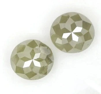 Rose Cut Natural Diamond Salt & Pepper Pair