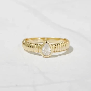 Pear Cut Dainty Statement Ring