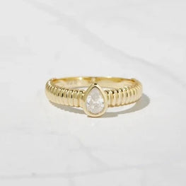 Pear Cut Dainty Statement Ring