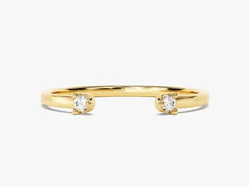 Round Cut Open Cuff Dainty RIng