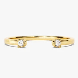 Round Cut Open Cuff Dainty RIng