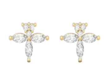 Marquise Cut Cluster Stud Earrings