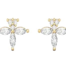 Marquise Cut Cluster Stud Earrings