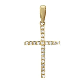 Diamond Cross Silver Pendant