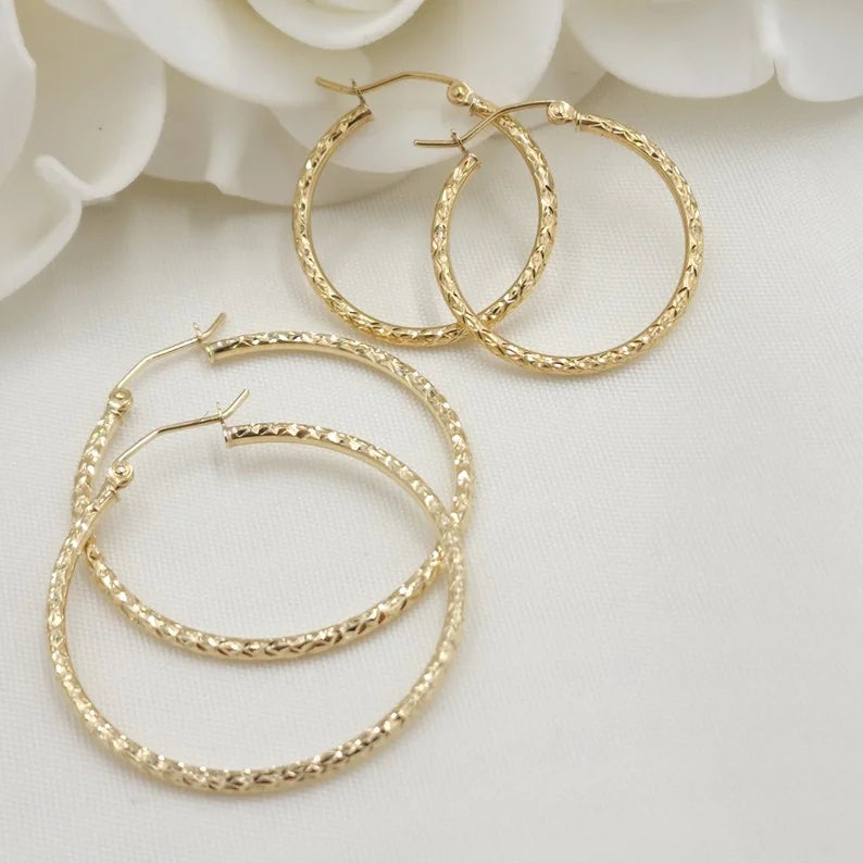 Delicate Gold Plated Hoops Earrings