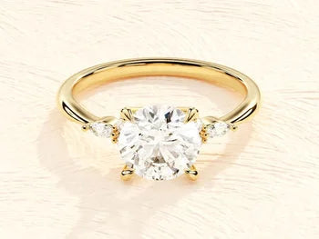 Oval Cut Three Stone Delicate Ring