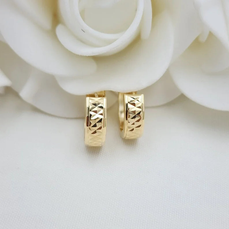 Yellow Plated Huggie Earrings