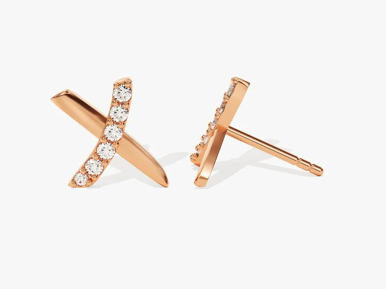 Cross Silver Stud Earrings