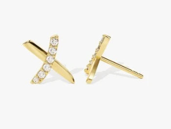 Cross Silver Stud Earrings