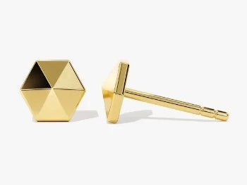 Pyramid Dainty Stud Earrings