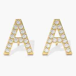 Personalized "A" Stud Earrings