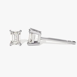 Emerald Cut Solitaire Stud Earrings