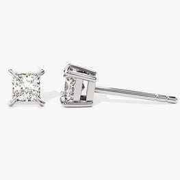 Princess Cut Solitaire Stud Earrings