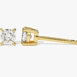 Cushion Cut Stud Solitairy Earring