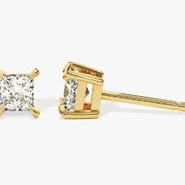 Princess Cut Solitaire Stud Earrings