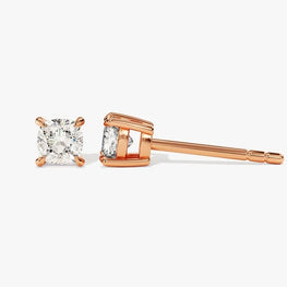 Cushion Cut Stud Solitairy Earring