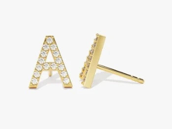 Personalized "A" Stud Earrings