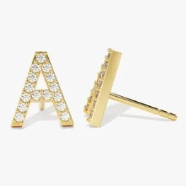 Personalized "A" Stud Earrings