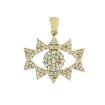 Round Cut Evil Eye Pendant