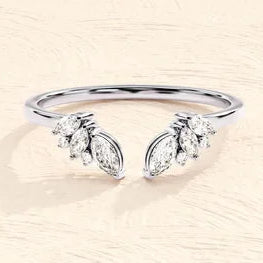 Marquise Cut Moissanite Open Ring