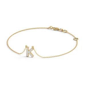 Initial Letter "K" Classic Bracelet