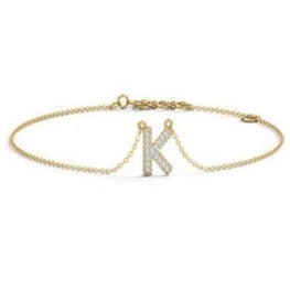 Initial Letter "K" Classic Bracelet